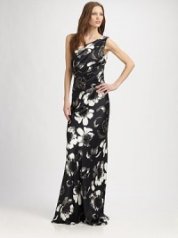A bold, painterly floral decorates this sultry, beautifully draped silk design.Asymmetrical necklineSleevelessDraped bodiceFlared hemlineConcealed side zipSilk liningAbout 45 from natural waistSilkDry cleanImportedModel shown is 5'9½ (176cm) wearing US size 4. A bold, painterly floral decorates this sultry, beautifully draped silk design.Asymmetrical necklineSleevelessDraped bodiceFlared hemlineConcealed side zipSilk liningAbout 45 from natural waistSilkDry cleanImportedModel shown is 5'9½ (176cm) wearing US size 4.