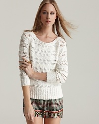 Featuring an open weave and semi-sheer texture, this Rebecca Minkoff sweater is a favorite of the season. Endlessly chic with a pair of printed shorts, it's a charming investment for summer and beyond. Featuring an open weave and semi-sheer texture, this Rebecca Minkoff sweater is a favorite of the season. Endlessly chic with a pair of printed shorts, it's a charming investment for summer and beyond.