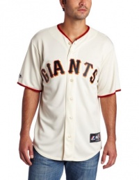 MLB Men's San Francisco Giants Buster Posey Ivory Home Short Sleeve 6 Button Synthetic Replica Baseball Jersey by Majestic MLB Men's San Francisco Giants Buster Posey Ivory Home Short Sleeve 6 Button Synthetic Replica Baseball Jersey by Majestic