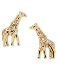 Lengthen the limits of your style with these giraffe stud earrings from Fossil. Embellished with sparkly black crystal accents. Finished with a clutch-back closure. Crafted in gold tone mixed metal. Approximate drop: 1/2 inches. Lengthen the limits of your style with these giraffe stud earrings from Fossil. Embellished with sparkly black crystal accents. Finished with a clutch-back closure. Crafted in gold tone mixed metal. Approximate drop: 1/2 inches.