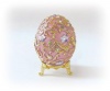 Swarovski Crystals 24K Gold Flowered Pink Faberge Style Egg Box Ring Jewelry