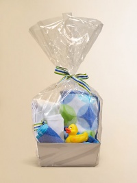 EXCLUSIVELY AT SAKS. A dreamy cloud of soft terry velour essentials are all arranged in a reusable metal tin. Set includes: one hooded baby towel, 2 baby bibs, 2 wash clothes, 2 burp cloths and an adorable rubber duck. Cotton binding on hooded towel and bibs Cotton Machine wash Imported EXCLUSIVELY AT SAKS. A dreamy cloud of soft terry velour essentials are all arranged in a reusable metal tin. Set includes: one hooded baby towel, 2 baby bibs, 2 wash clothes, 2 burp cloths and an adorable rubber duck. Cotton binding on hooded towel and bibs Cotton Machine wash Imported