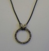 18 Black Chain Necklace with Metal Circle Pendant