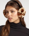 EXCLUSIVELY AT SAKS. This dyed rex rabbit style features a skinny band. Animal printMade in USAFur origin: China 