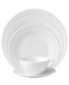 Jasper Conran makes a lasting impression with Wedgwood dinnerware. More than whiteware, Diamond Embossed place settings feature a textured geometric pattern and sleek silhouettes in bone china for easy, everyday refinement.