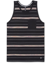 Keep cool while looking cool in this striped Univibe tank. Keep cool while looking cool in this striped Univibe tank.