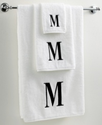 Dry off in your signature style with monogrammed towels from Avanti. Embroidered with a single capital letter in Bodoni font, this combed cotton bath towel makes it easy to personalize your bath. Dry off in your signature style with monogrammed towels from Avanti. Embroidered with a single capital letter in Bodoni font, this combed cotton bath towel makes it easy to personalize your bath.
