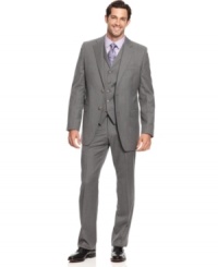 Distinguished comes easy in this slim-fit pinstriped, vested suit from Lauren by Ralph Lauren. Distinguished comes easy in this slim-fit pinstriped, vested suit from Lauren by Ralph Lauren.