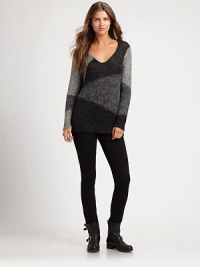 Colorblocking is the look of the season. Add it to a wooly woven design for must-wear-now charm.V-neckLong sleevesPull-on styleAbout 27 from shoulder to hemMohair/nylon/wool/cashmereDry cleanImported Model shown is 5'11 (180cm) wearing a US size Small. Colorblocking is the look of the season. Add it to a wooly woven design for must-wear-now charm.V-neckLong sleevesPull-on styleAbout 27 from shoulder to hemMohair/nylon/wool/cashmereDry cleanImported Model shown is 5'11 (180cm) wearing a US size Small.