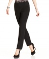 A smooth silhouette is just what you'll get from Calvin Klein's slimming pants. The shorter inseam makes a great showcase for pretty pumps or sleek flats.