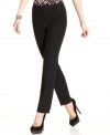 A smooth silhouette is just what you'll get from Calvin Klein's slimming pants. The shorter inseam makes a great showcase for pretty pumps or sleek flats.