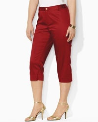 Tailored from elegant stretch cotton sateen, the modern Christelle pant is designed in a straight, cropped silhouette for season-spanning style. Tailored from elegant stretch cotton sateen, the modern Christelle pant is designed in a straight, cropped silhouette for season-spanning style.