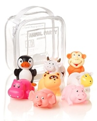The little one will be giggling and splashing when she joins the bath squirties' Animal Party. Constructed from phthalate-free, they're packaged in a clear zippered bag for easy storage and gifting. The little one will be giggling and splashing when she joins the bath squirties' Animal Party. Constructed from phthalate-free, they're packaged in a clear zippered bag for easy storage and gifting.
