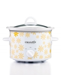 Step up the style in your kitchen with this patterned CrockPot. Ready to make meals while you're out living life, this slow cooker features a 2.5-qt. removable stoneware pot that locks in incredible flavor & tender juices, plus the convenient keep warm setting means you're never too late for a hot meal. 1-year warranty. Model SCR252. Step up the style in your kitchen with this patterned CrockPot. Ready to make meals while you're out living life, this slow cooker features a 2.5-qt. removable stoneware pot that locks in incredible flavor & tender juices, plus the convenient keep warm setting means you're never too late for a hot meal. 1-year warranty. Model SCR252.