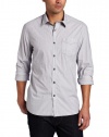 Kenneth Cole Men's Raw Edge Stripe Shirt