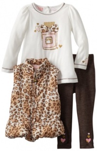 Kids Headquarters Baby-girls Infant Animal Print Vest with Long Sleeve Tee and Brown Pants, Brown, 18 Months Kids Headquarters Baby-girls Infant Animal Print Vest with Long Sleeve Tee and Brown Pants, Brown, 18 Months