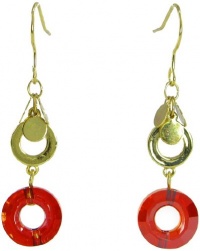Circle Drop Swarovski Crystal Earrings (Red) Circle Drop Swarovski Crystal Earrings (Red)