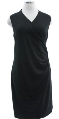 Lauren By Ralph Lauren Black 'Harvy' Sleeveless Faux Wrap Dress 2X Lauren By Ralph Lauren Black 'Harvy' Sleeveless Faux Wrap Dress 2X
