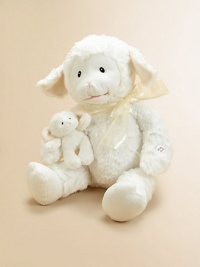 This adorably soft white lamb with matching white ribbon plays Brahm's Lullaby to help baby fall asleep. Lena lamb is the perfect addition to any nursery and makes a great newborn gift!6.5H X 11.5W X 9DPolyesterSurface washRecommended for ages 0 and upImported This adorably soft white lamb with matching white ribbon plays Brahm's Lullaby to help baby fall asleep. Lena lamb is the perfect addition to any nursery and makes a great newborn gift!6.5H X 11.5W X 9DPolyesterSurface washRecommended for ages 0 and upImported
