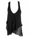 Heather Womens Layered Flutter Sleeveless Racerback Top