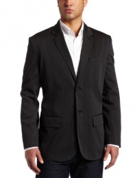 Kenneth Cole New York Men's Two Button Blazer, Black Combo, Small