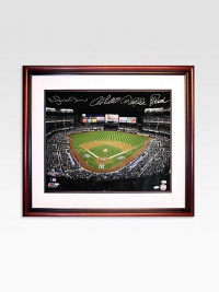 Commemorate the Core of Four with this timeless tribute to Yankees greatness. Hand-signed by Derek Jeter, Mariano Rivera, Jorge Posada, and Andy Pettitte, this stunning photo celebrated up their winning careers at one of America's most-loved stadiums.Steiner Sports Certificate of Authenticity includedHand signed by the players listed30 X 25 wood frameKeep out of sunlightMade in USA Commemorate the Core of Four with this timeless tribute to Yankees greatness. Hand-signed by Derek Jeter, Mariano Rivera, Jorge Posada, and Andy Pettitte, this stunning photo celebrated up their winning careers at one of America's most-loved stadiums.Steiner Sports Certificate of Authenticity includedHand signed by the players listed30 X 25 wood frameKeep out of sunlightMade in USA