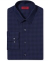 Check mate. Complete your dapper look with unexpected color and pattern thanks to this Alfani dress shirt.