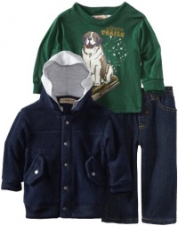 Kids Headquarters Baby-Boys Infant 3 Pieces Set Jacket Dog Top with Pant, Navy/Green, 18 Months Kids Headquarters Baby-Boys Infant 3 Pieces Set Jacket Dog Top with Pant, Navy/Green, 18 Months