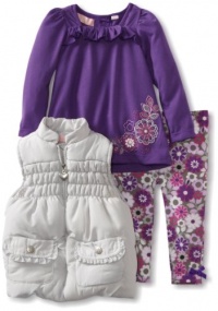 Kids Headquarters Baby-girls Infant Gray Vest with Pink Long Sleeve Tee and Printed Leggings, Gray, 24 Months Kids Headquarters Baby-girls Infant Gray Vest with Pink Long Sleeve Tee and Printed Leggings, Gray, 24 Months