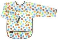 Kushies Waterproof Bib with Sleeves, White Circle, Toddler Kushies Waterproof Bib with Sleeves, White Circle, Toddler