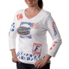 NCAA Florida Gators Women's Woodblock Three-Quarter Sleeve V-Neck T-Shirt - White