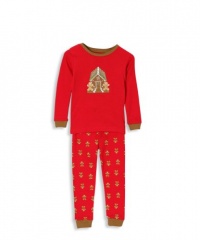 Leveret Gingerbread House 2 Piece Pajama Set 100% Cotton (Size 6M-5T) *Christmas Collection* Leveret Gingerbread House 2 Piece Pajama Set 100% Cotton (Size 6M-5T) *Christmas Collection*