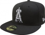 MLB Anaheim Angels Black with White 59FIFTY Fitted Cap
