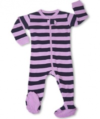 Leveret Footed Striped Purple & Navy Pajama Sleeper 100% Cotton (Size 6M-5T) Leveret Footed Striped Purple & Navy Pajama Sleeper 100% Cotton (Size 6M-5T)