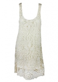 Calypso Womens Luce Crochet Overlay Sleeveless Dress