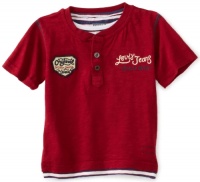 Levi's Baby-boys Infant Short Sleeve 2Fer Henley, Deep Red, 12 Months Levi's Baby-boys Infant Short Sleeve 2Fer Henley, Deep Red, 12 Months