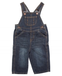Get him a pair of these denim overalls from Levis for a perfect painter look. Get him a pair of these denim overalls from Levis for a perfect painter look.