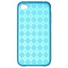 LUXMO HD Crystal Skin Case Blue Checker for iPhone 4 CSIP4BLCK