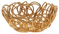 A di Alessi Nuvem Round Basket, Gold, Small A di Alessi Nuvem Round Basket, Gold, Small
