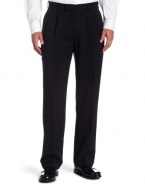 Haggar Men's Tonal Stria Pleat Front Cuff Dress Pant