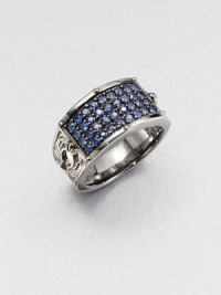 A tapered design in burnished sterling silver is defined by four rows of delicate blue sapphires.Sterling silverBlue sapphireAbout 2 diam.Imported A tapered design in burnished sterling silver is defined by four rows of delicate blue sapphires.Sterling silverBlue sapphireAbout 2 diam.Imported