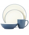 This simple, versatile mix-and-match place settings pattern by Noritake is in richly colored stoneware. Select pieces in your favorite shades to create a customized dinnerware and dishes collection.