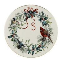Lenox Winter Greetings Gold Banded Ivory China Dinner Plate Lenox Winter Greetings Gold Banded Ivory China Dinner Plate