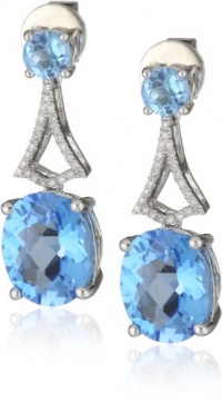 Badgley Mischka Fine Jewelry White Diamonds Blue Topaz Earrings Badgley Mischka Fine Jewelry White Diamonds Blue Topaz Earrings