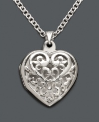 Your heart is full of memories. Showcase your most cherished with this sterling silver pendant by Giani Bernini featuring a filigree-patterned heart locket. Approximate length: 18 inches + 2-inch extender. Approximate drop: 1 inch. Your heart is full of memories. Showcase your most cherished with this sterling silver pendant by Giani Bernini featuring a filigree-patterned heart locket. Approximate length: 18 inches + 2-inch extender. Approximate drop: 1 inch.