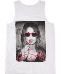 Be armed for summer with this hip graphic tank from Bar III. Be armed for summer with this hip graphic tank from Bar III.