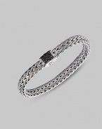 From the Classic Chain Collection. Interlocking sterling silver showcases a black sapphire pavé clasp.Black sapphire Sterling silver Length, about 7¼ Width, about ¼ Clasp closure Made in Bali Please note: Bracelets sold separately. 
