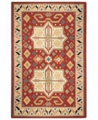 Grand-scaled medallions on a soft red field ensure this unique rug will always stand out. Representing the ultimate in quality and workmanship, the Sierra Madre rug is tufted by hand with incredibly soft wool pile. Grand-scaled medallions on a soft red field ensure this unique rug will always stand out. Representing the ultimate in quality and workmanship, the Sierra Madre rug is tufted by hand with incredibly soft wool pile.