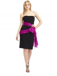 THE LOOKStraplessBoning at bodiceAttached silk organza sashConcealed back zip with hook-and-eye closureTHE FITAbout 23½ from natural waistTHE MATERIAL70% triacetate/30% polyesterFully linedCARE & ORIGINDry cleanImportedModel shown is 5'10 (177cm) wearing US size 4. THE LOOKStraplessBoning at bodiceAttached silk organza sashConcealed back zip with hook-and-eye closureTHE FITAbout 23½ from natural waistTHE MATERIAL70% triacetate/30% polyesterFully linedCARE & ORIGINDry cleanImportedModel shown is 5'10 (177cm) wearing US size 4.