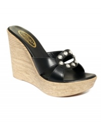 Pretty little details. Callisto's Karla platform wedge sandals feature sparkly details on the vamp. Pretty little details. Callisto's Karla platform wedge sandals feature sparkly details on the vamp.